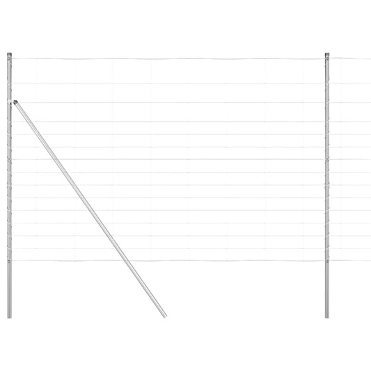 vidaXL Περίφραξη αγρού Ασημί 25 x 1.6 μ Γαλβανισμένος χάλυβας