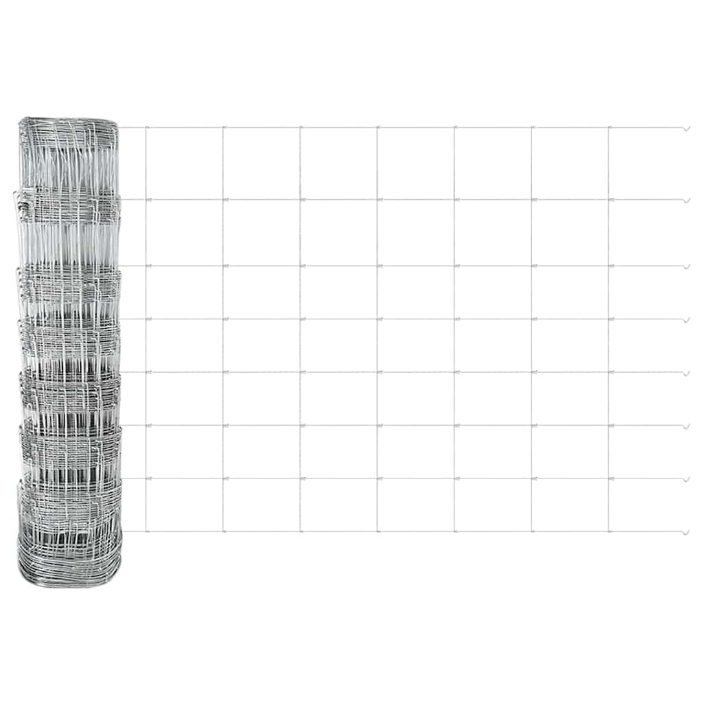 vidaXL Περίφραξη αγρού Ασημί 50 x 0.8 m Γαλβανισμένος χάλυβας