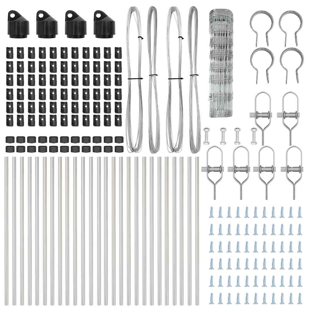 vidaXL Φράχτης Πεδίου 0.8x50 μ Γαλβανισμένος Χάλυβας