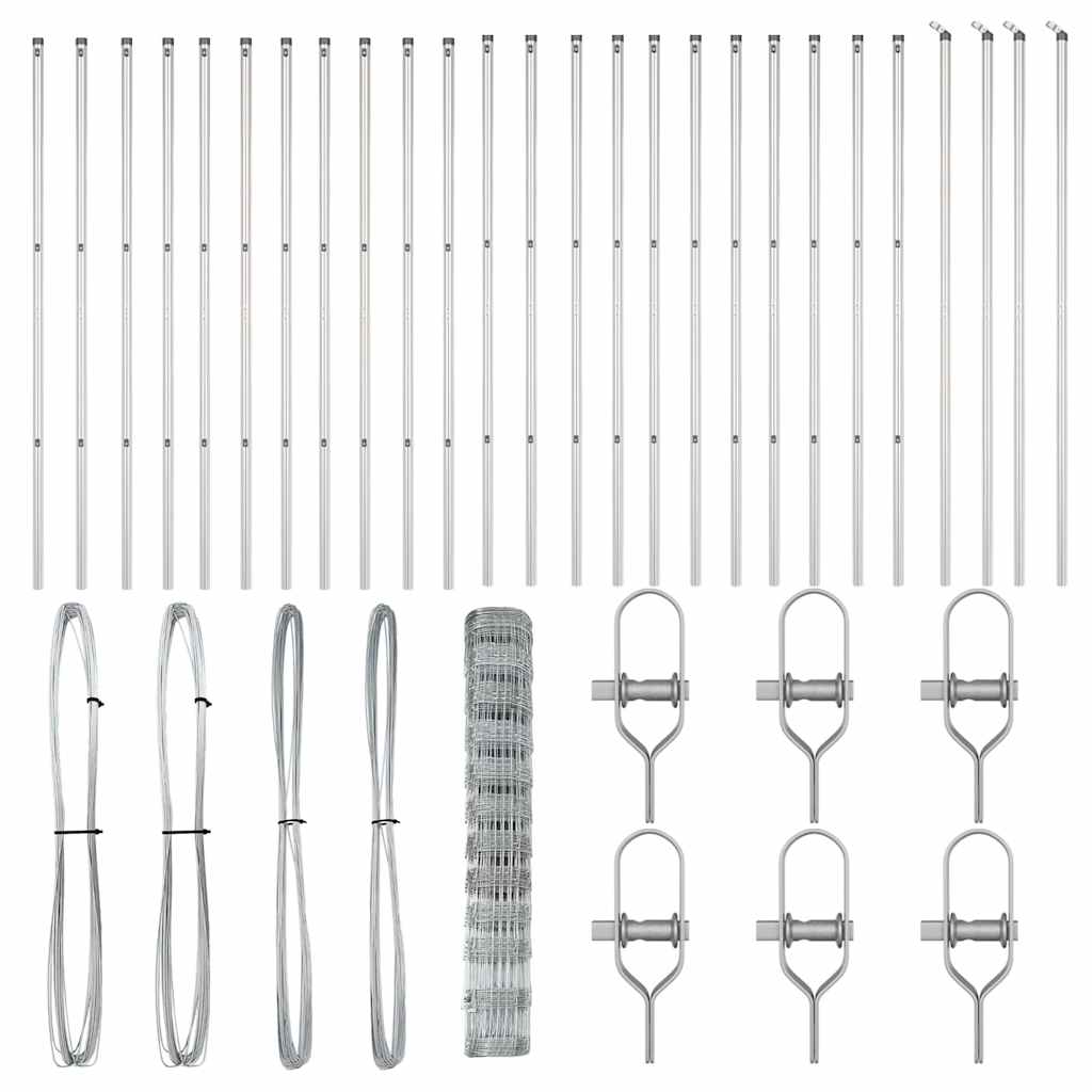 vidaXL Φράχτης Πεδίων 1.2x50 μ Γαλβανισμένος Χάλυβας