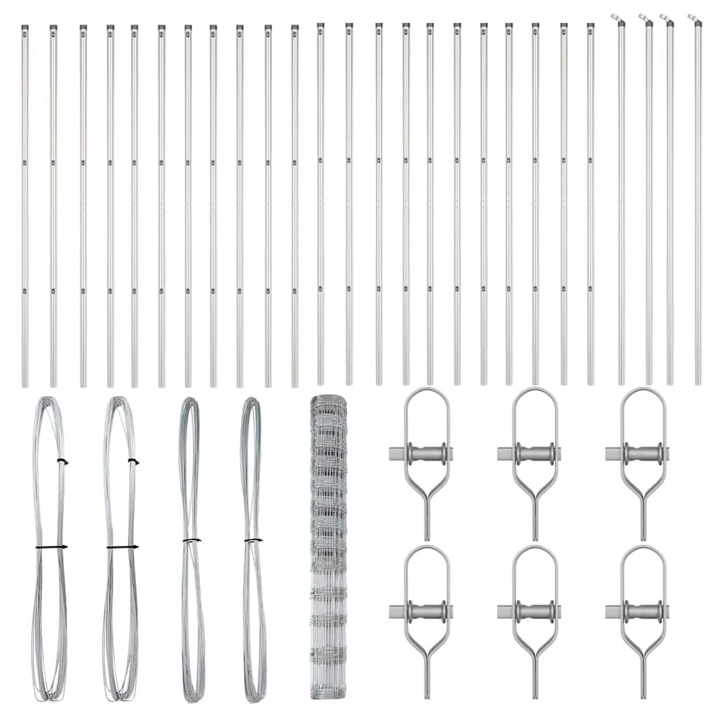 vidaXL Περίφραξη Αγρού 1.5x50 μ Γαλβανισμένο Ατσάλι