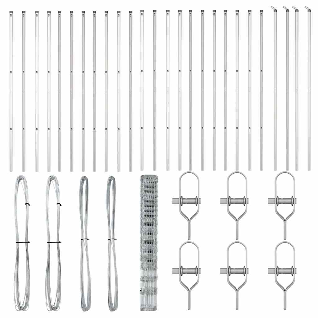 vidaXL Περίφραξη Αγρού 1.5x50 m Γαλβανισμένος Χάλυβας