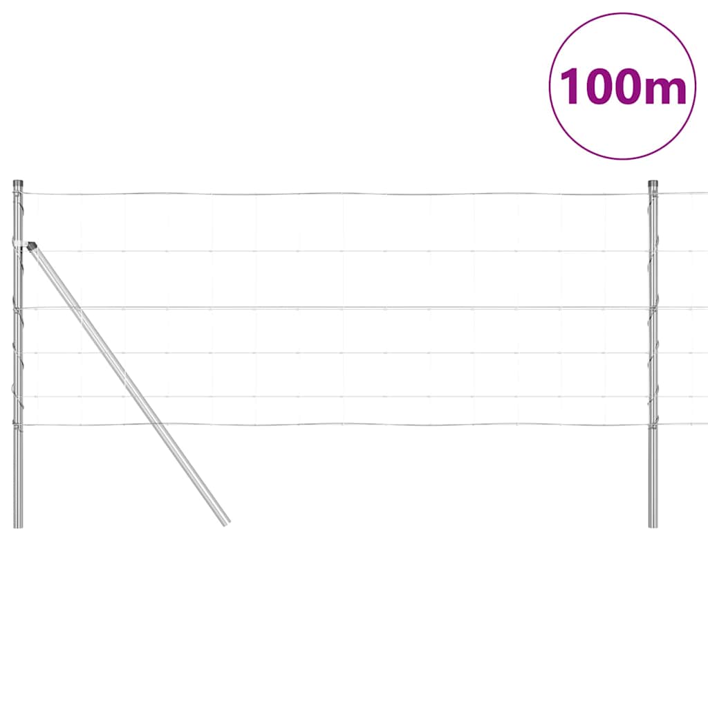 vidaXL Field Fence 0.8x100 μ Γαλβανισμένου Χάλυβα