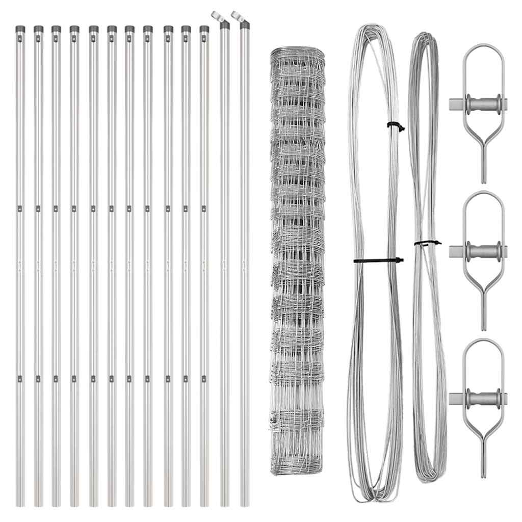 vidaXL Φράχτης Πεδίων 0.8x25 μ Γαλβανισμένος Χάλυβας