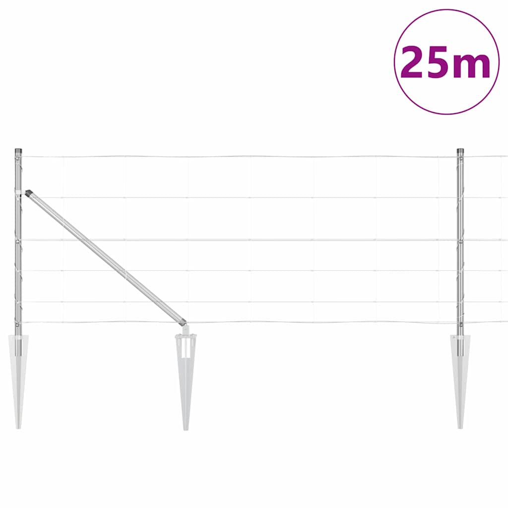 vidaXL Περίφραξη Αγρού 0.8x25 μ Γαλβανισμένο Ατσάλι