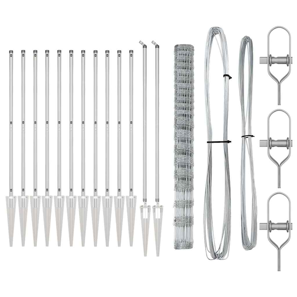 vidaXL Πλέγμα Περιφράξεων 1.6x25 μ Γαλβανισμένος Χάλυβας