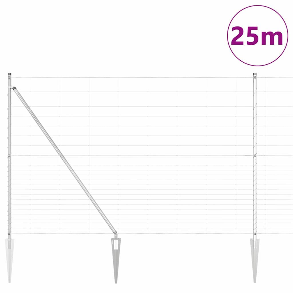 vidaXL Φράχτης Αγρού 1.6x25 μ Γαλβανισμένο Ατσάλι