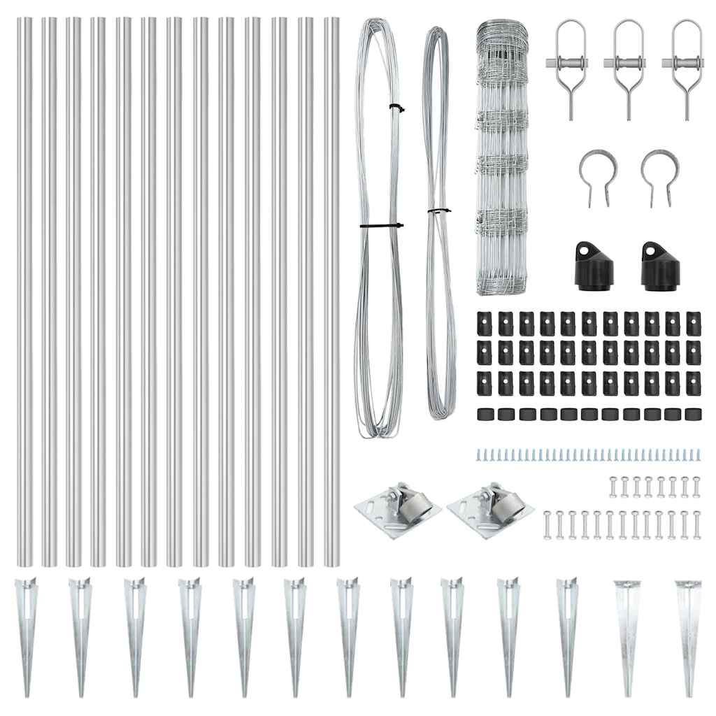vidaXL Φράχτης Αγρού 0.8x50 μ Γαλβανισμένος Χάλυβας