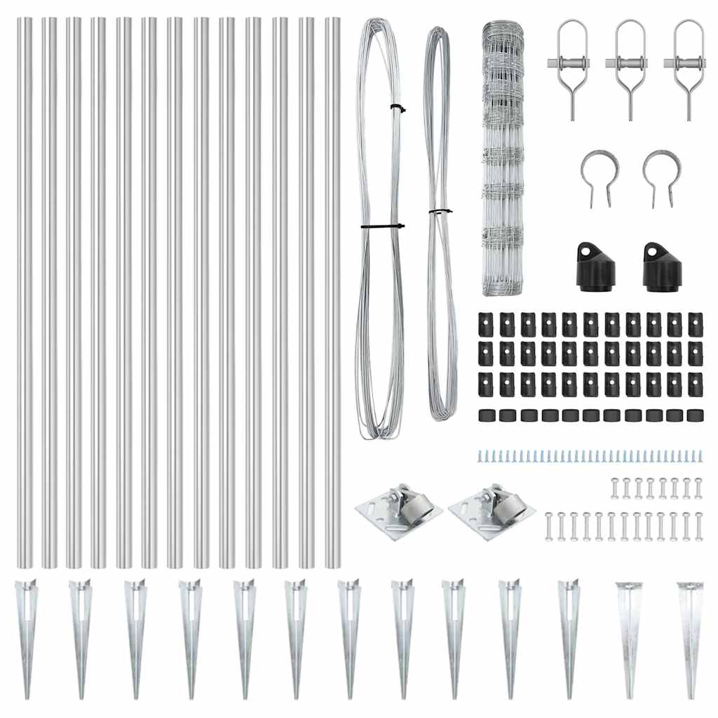 vidaXL Κάγκελο Πεδίων 1x50 μ Γαλβανισμένο Χάλυβα