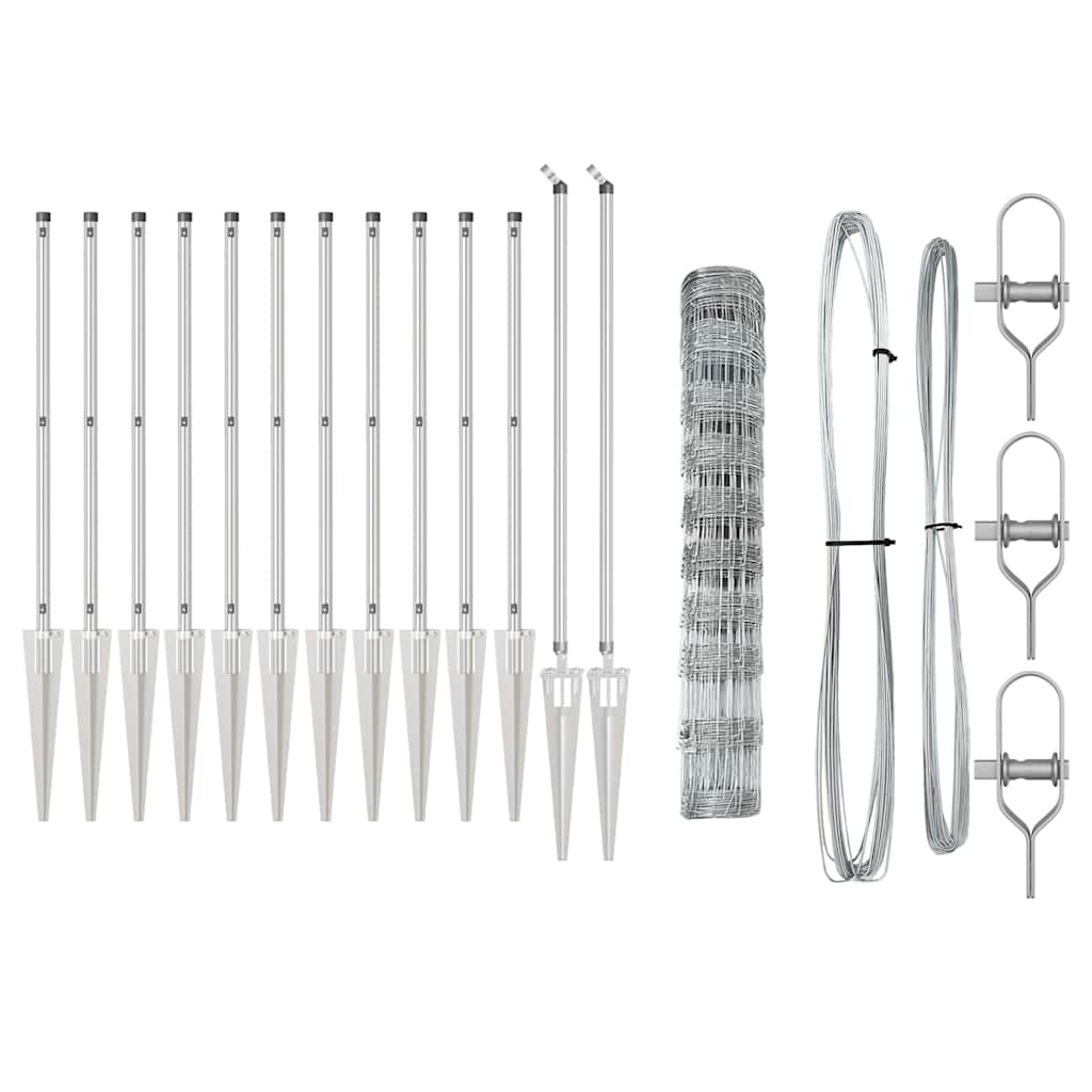 vidaXL Περίφραξη Αγρού 1x50 m Γαλβανισμένος Χάλυβας