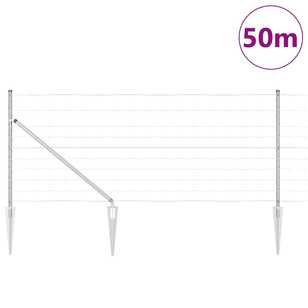 vidaXL Περίφραξη Αγρού 1x50 m Γαλβανισμένος Χάλυβας