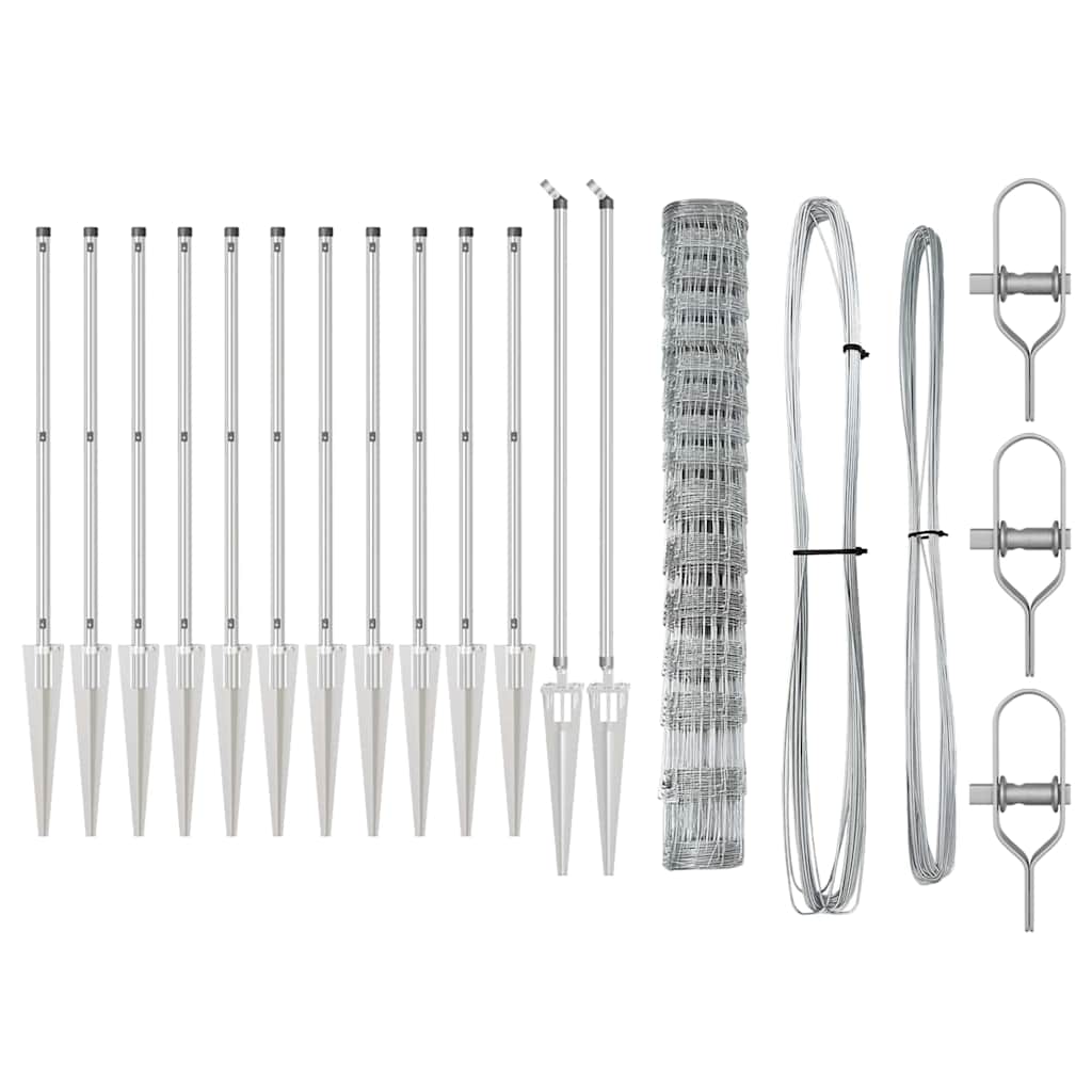 vidaXL Φράχτης Πεδίων 1,2 x 50 μ Γαλβανισμένος Χάλυβας