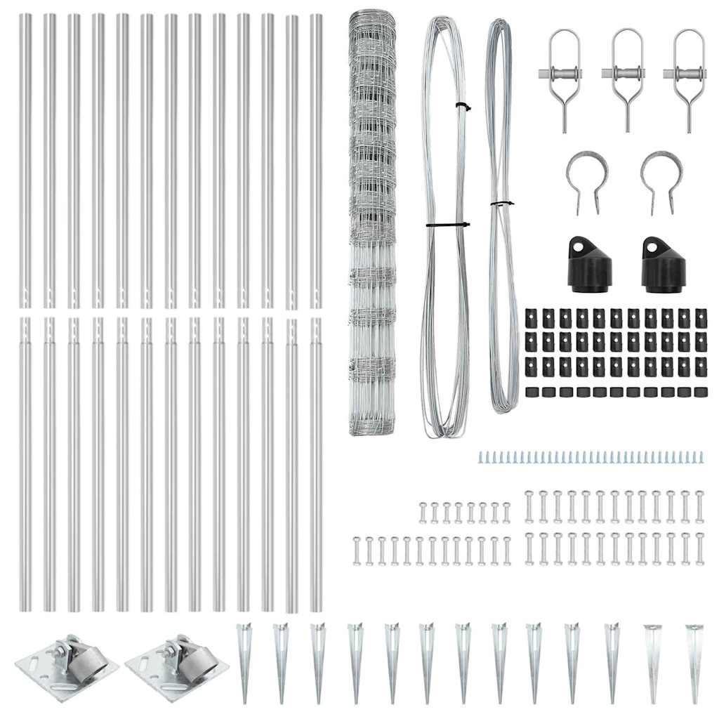 vidaXL Φράκτης Πεδίων 1.4x50 μ Γαλβανισμένος Χάλυβας