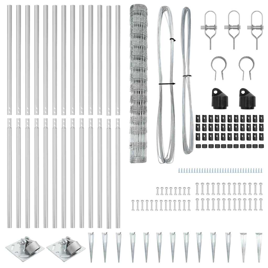 περιοριστής πεδίων vidaXL 1.4x50 μ Γαλβανισμένος Χάλυβας