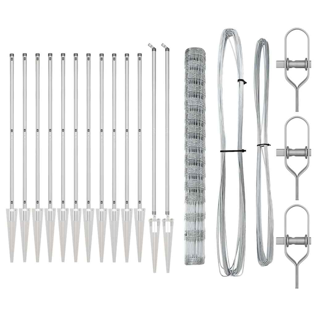 vidaXL Φράγμα Κήπου 1.6x50 μ Γαλβανισμένος Χάλυβας