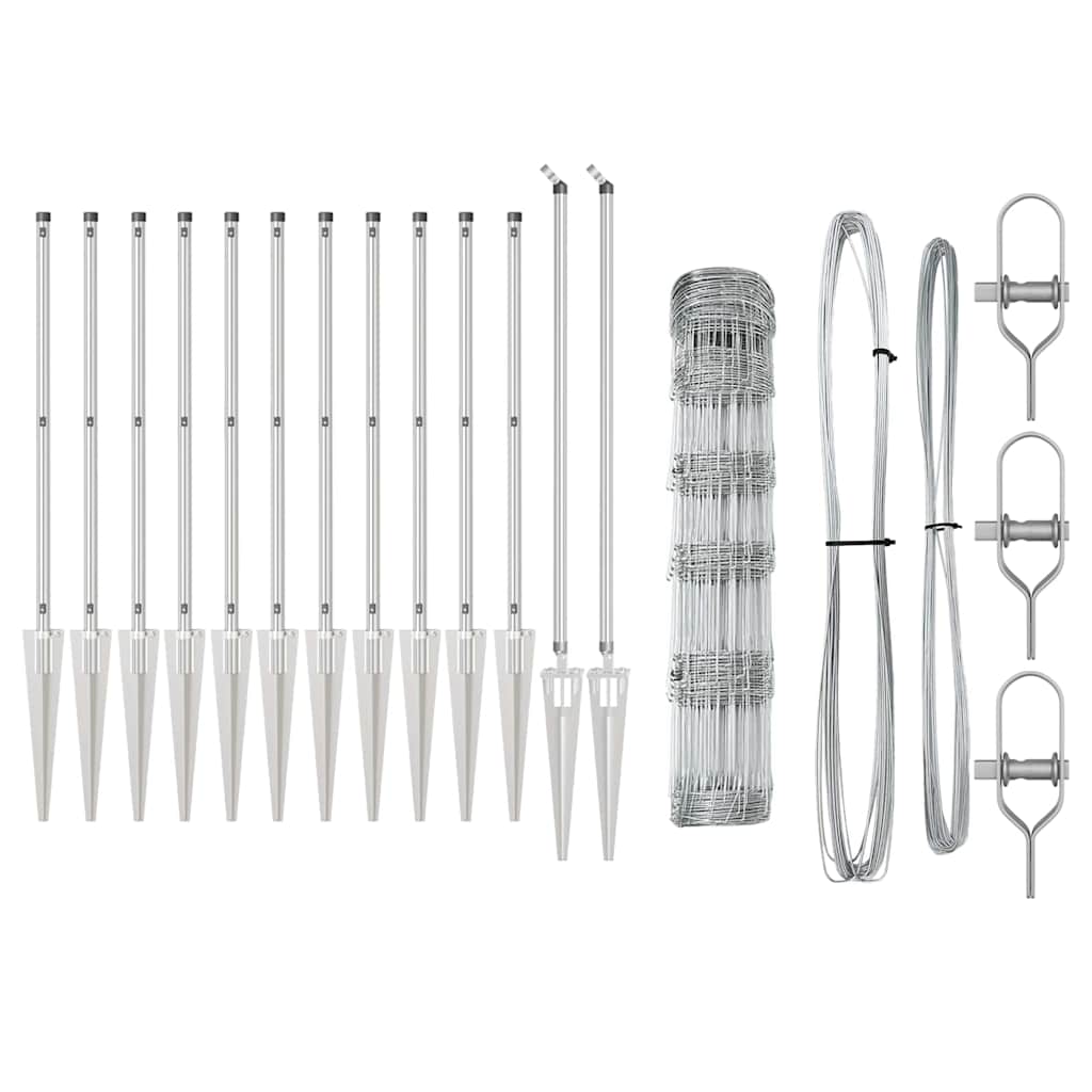 vidaXL Φράχτης Αγρού 0.8x100 m Γαλβανισμένος Χάλυβας