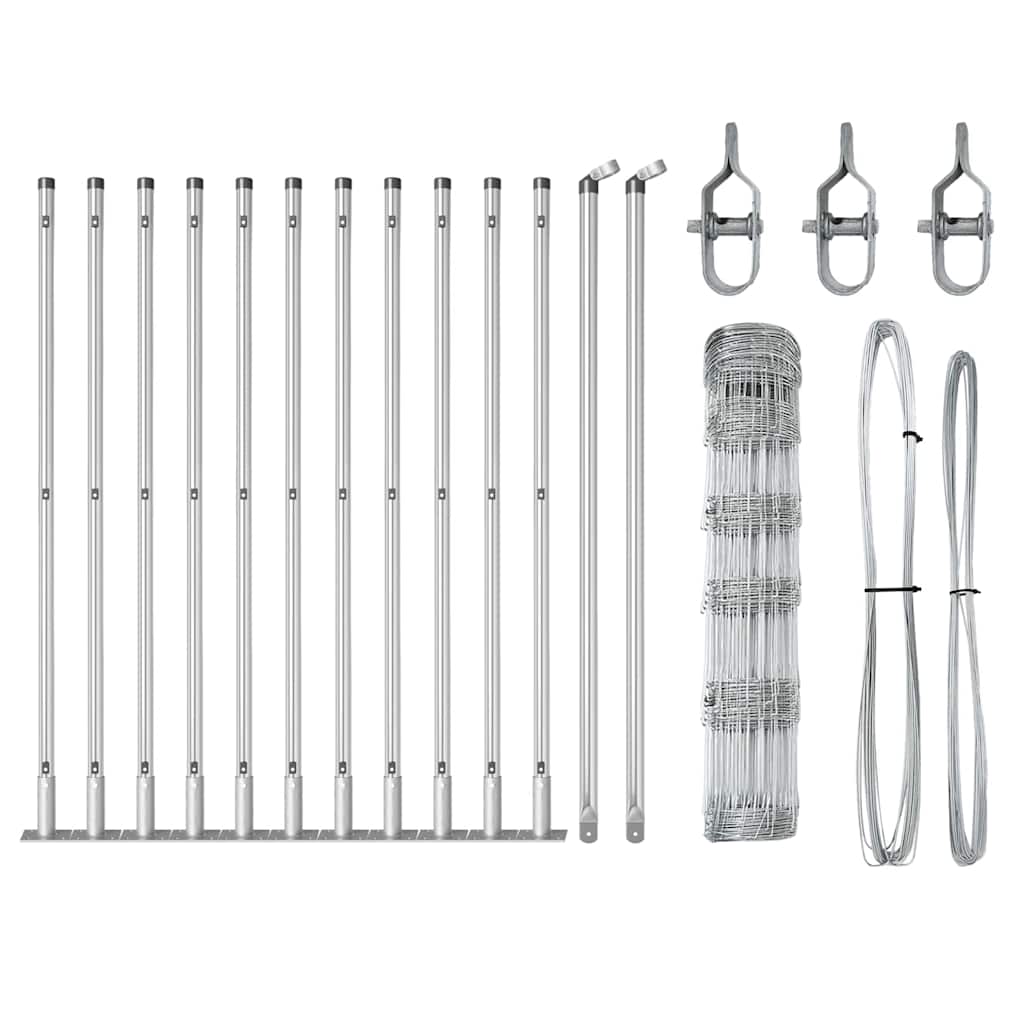 vidaXL Φράχτης Χωραφιού 0.8x25 μ γαλβανισμένο χάλυβα