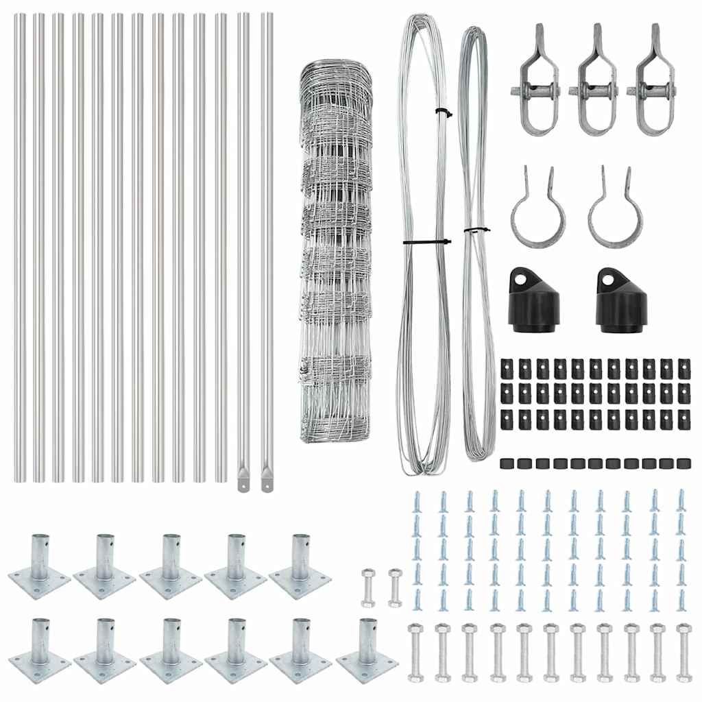 vidaXL Φράχτης Πεδίο 0.8x25 m Γαλβανισμένος Χάλυβας