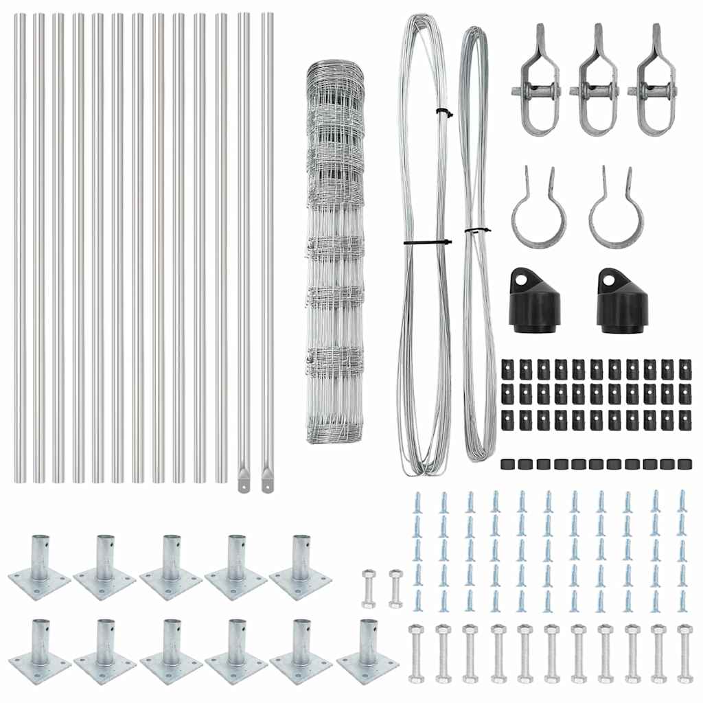 vidaXL Περίφραξη Αγρού 1x25 μ Γαλβανισμένος Χάλυβας