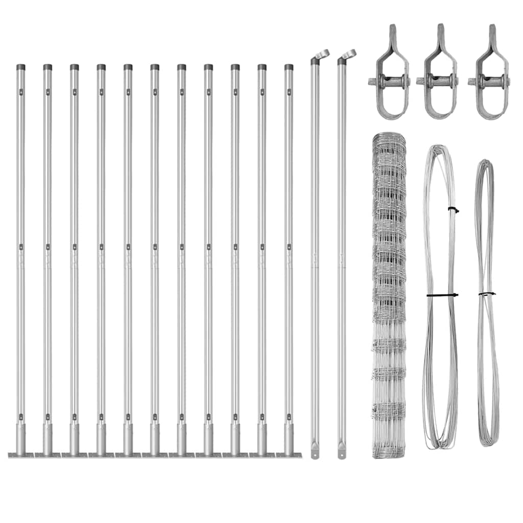 vidaXL Φράχτης Πεδιάδας 1.5x25 μ Γαλβανισμένος Σίδηρος