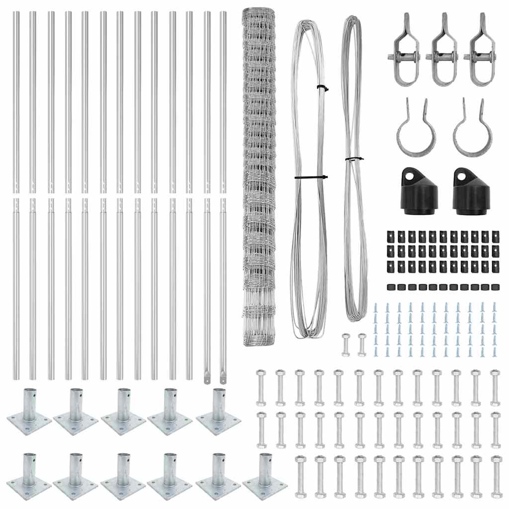 vidaXL Field Fence 1.6x25 μ Γαλβανισμένος Χάλυβας