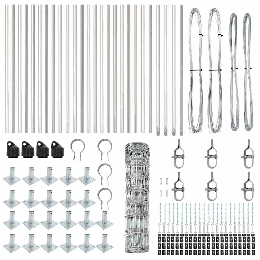 vidaXL Φράγμα Αγρού 0.8x50 m Γαλβανισμένος Χάλυβας