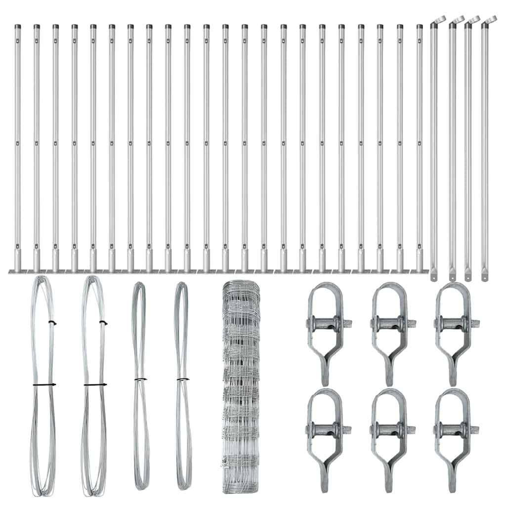 vidaXL Περίφραξη Πεδίου 1x50 μ Γαλβανισμένο Ατσάλι