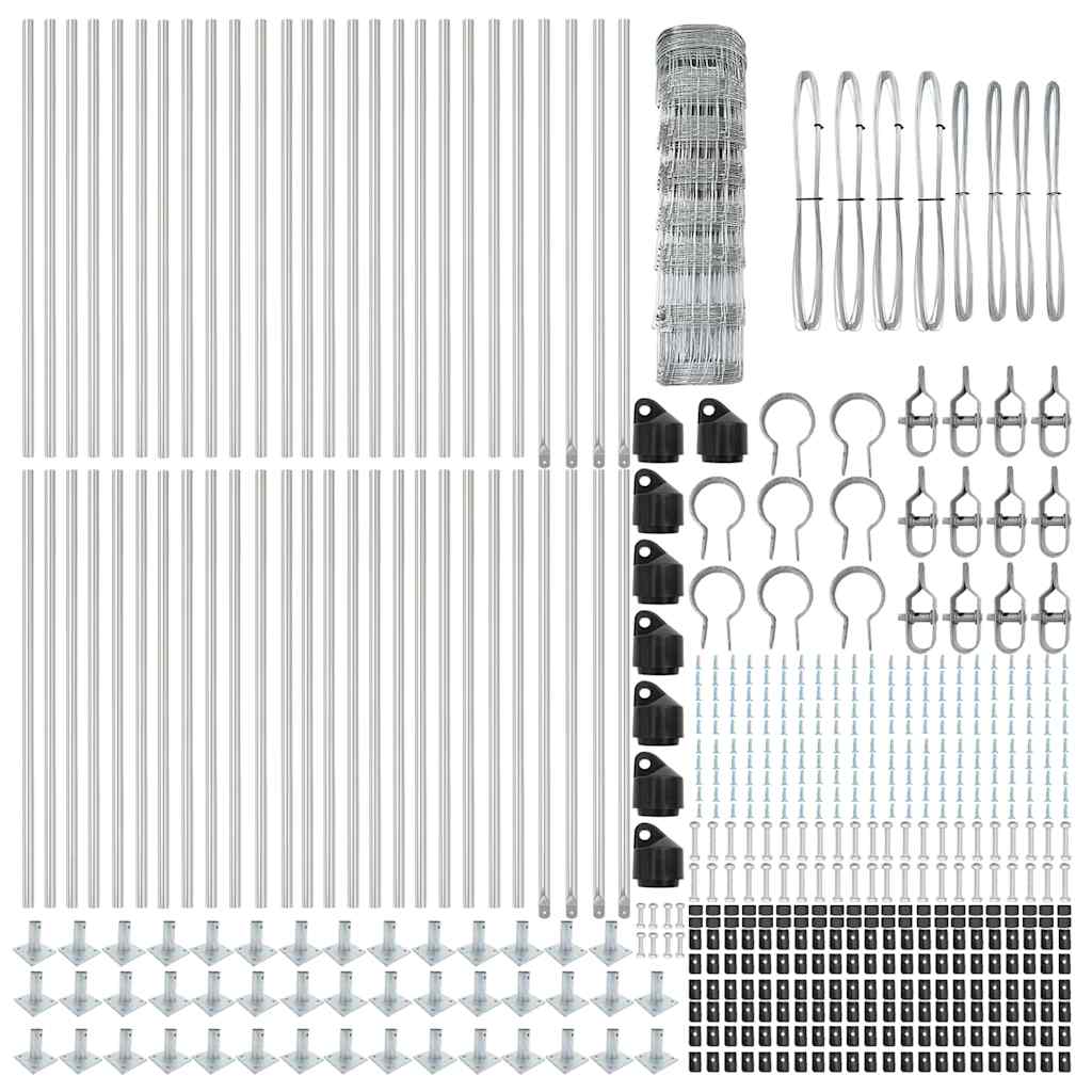 vidaXL Field Fence 0.8x100 μ Γαλβανισμένος χάλυβας