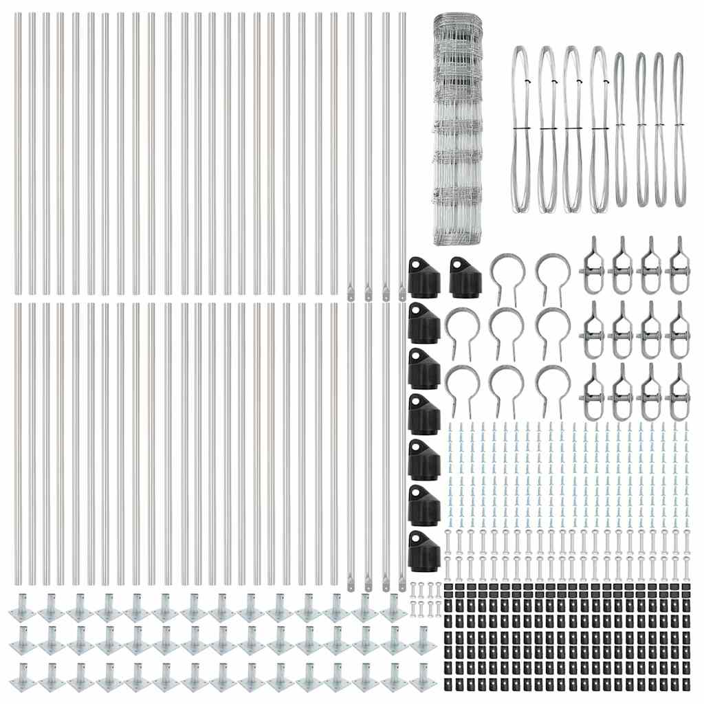 vidaXL Φράχτης Πεδίων 1x100 μ Γαλβανισμένο Ατσάλι