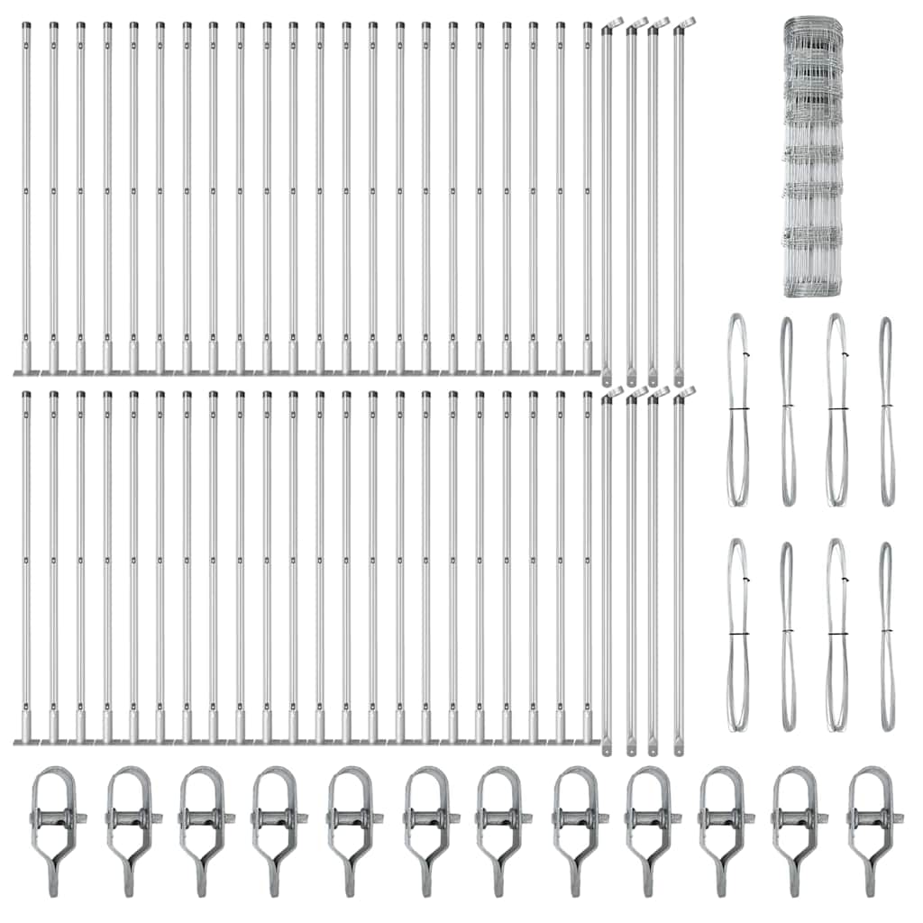 vidaXL Φράχτης Πεδίων 1x100 μ Γαλβανισμένο Ατσάλι
