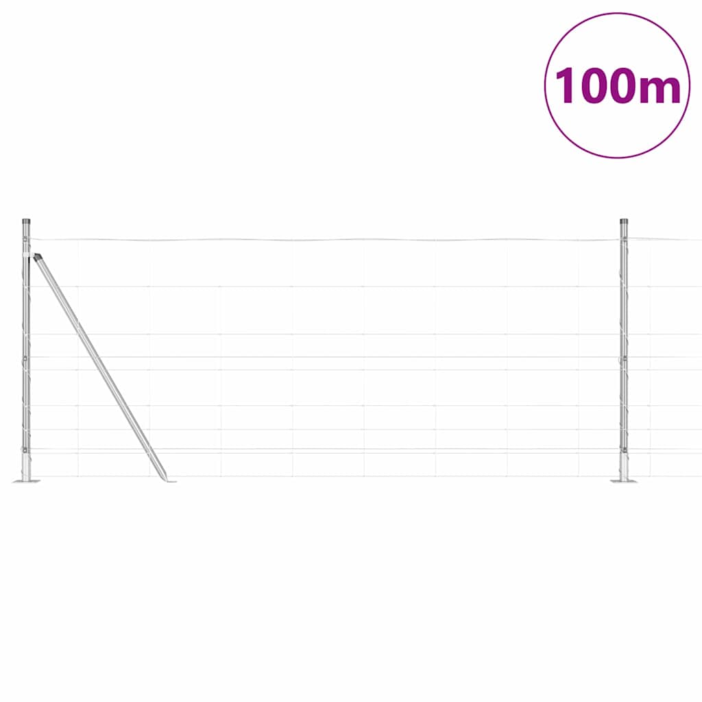 vidaXL Φράχτης Πεδίων 1x100 μ Γαλβανισμένο Ατσάλι