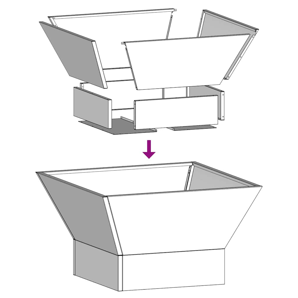 vidaXL Φωτιά Μαύρο 60 x 60 x 35 cm Ατσάλι