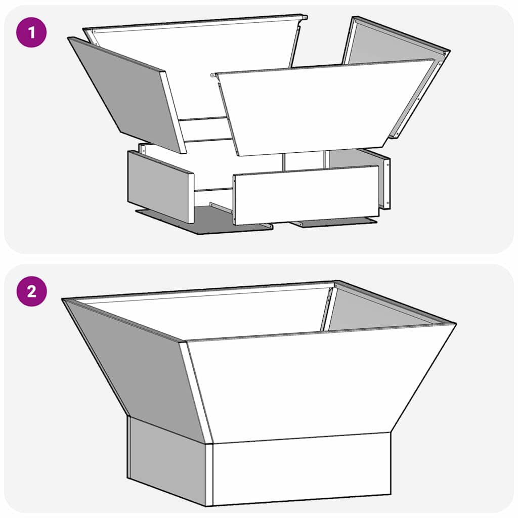 vidaXL Φωτιά Καφέ 60 x 60 x 35 cm Ατσάλι Σκληρυθέν στον Αέρα