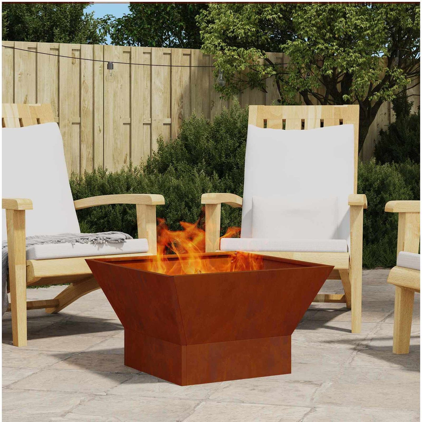 vidaXL Φωτιά Καφέ 60 x 60 x 35 cm Ατσάλι Σκληρυθέν στον Αέρα