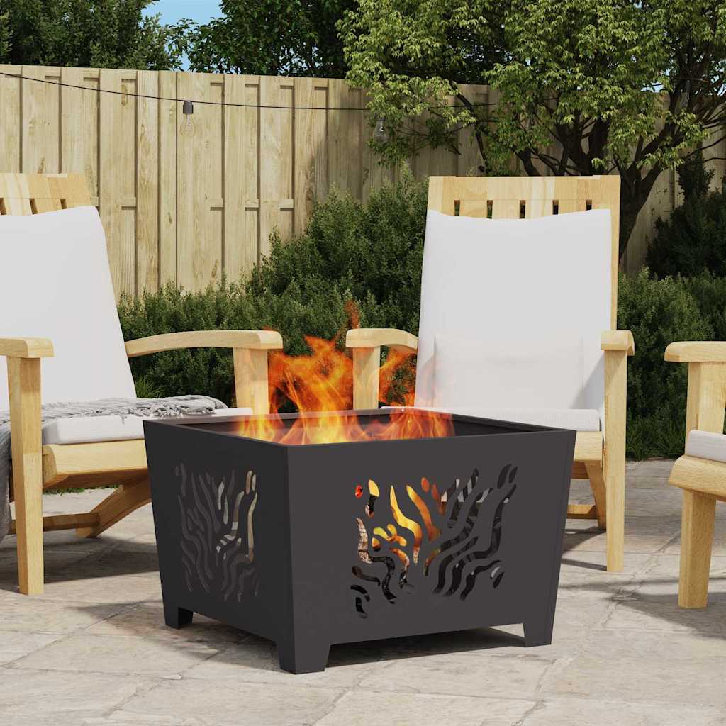 vidaXL Φωτιά Μαύρο 60 x 60 x 40 cm Ατσάλι