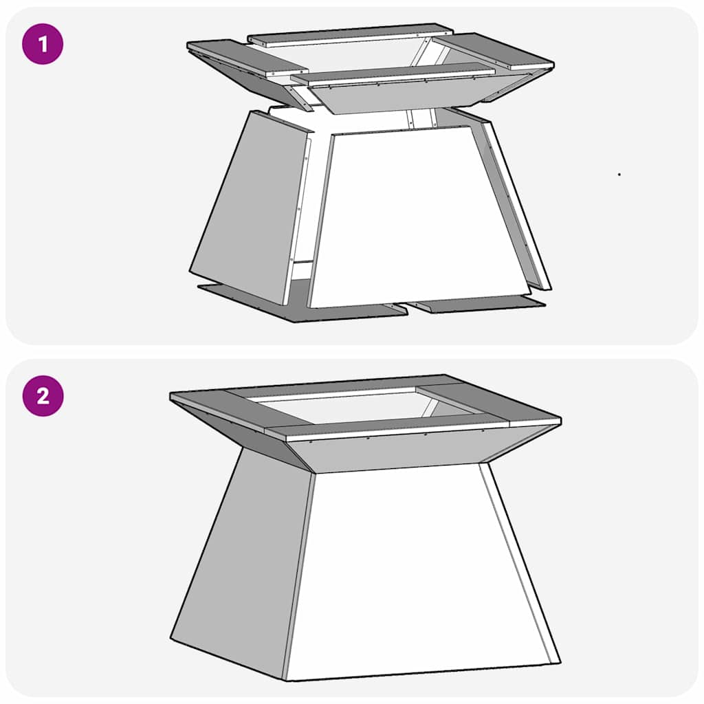 vidaXL Φωτιά Μαύρο 48 x 48 x 40 εκ Ατσάλι