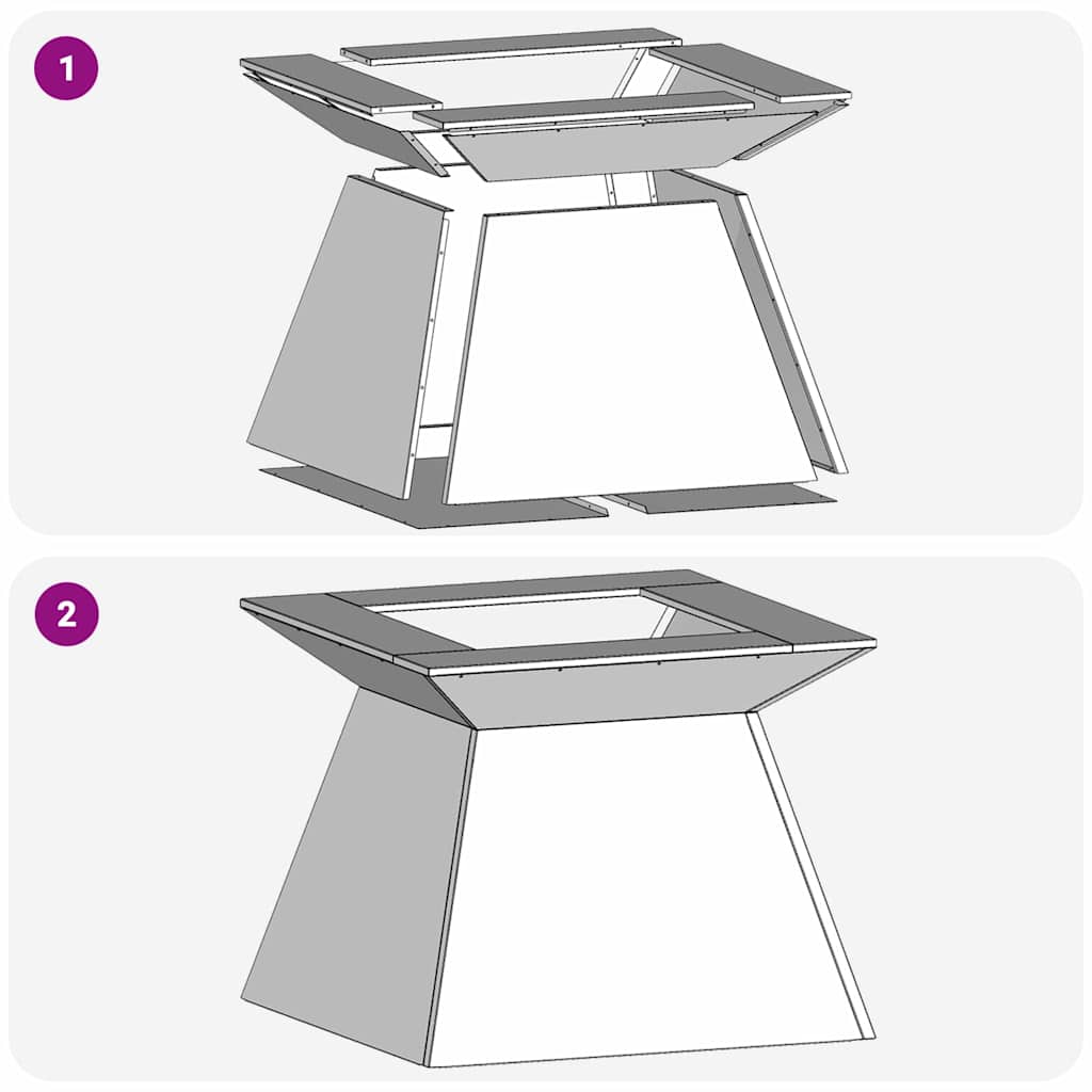 vidaXL Φωτιά Μαύρο 60 x 60 x 50 εκ Ατσάλι