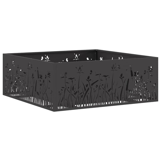 vidaXL Φωτιά Κουβά Μαύρο 80 x 80 x 30 cm Ατσάλι Σκληρυθέν στον Αέρα