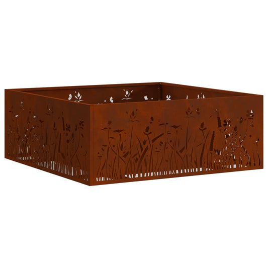 vidaXL Φωτιά Καφέ 80 x 80 x 30 cm Ατσάλι Σκληρυθέν στον Αέρα