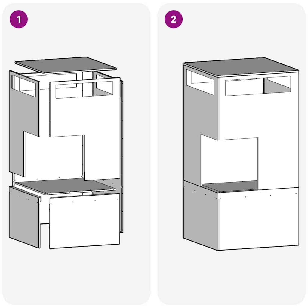 vidaXL Φωτιά Καφέ 50 x 50 x 100 cm Ατσάλι