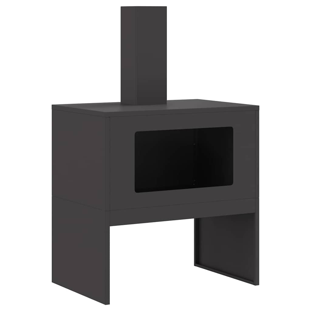 vidaXL Φωτιά Μαύρο 60 x 40 x 96 εκ. Ατσάλι σκληρυθέν στον αέρα