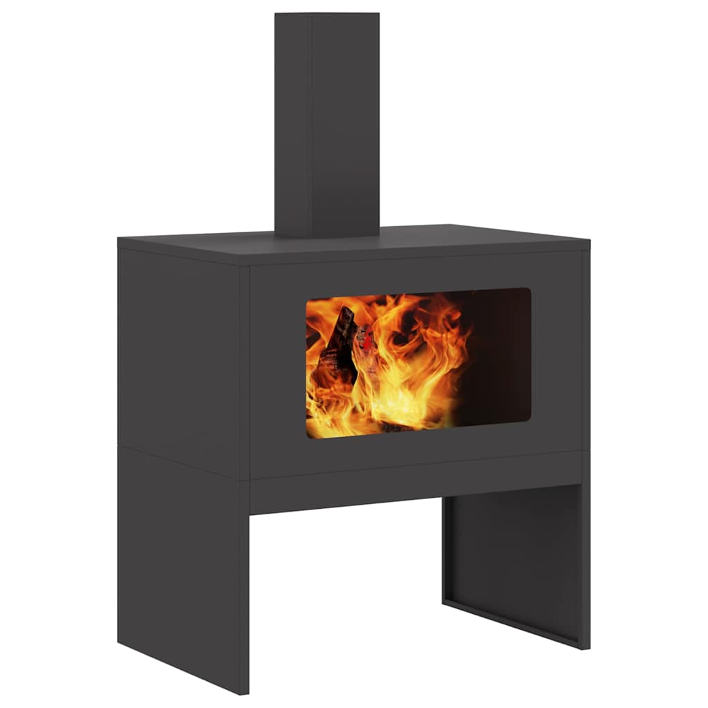 vidaXL Φωτιά Μαύρο 60 x 40 x 96 εκ. Ατσάλι σκληρυθέν στον αέρα
