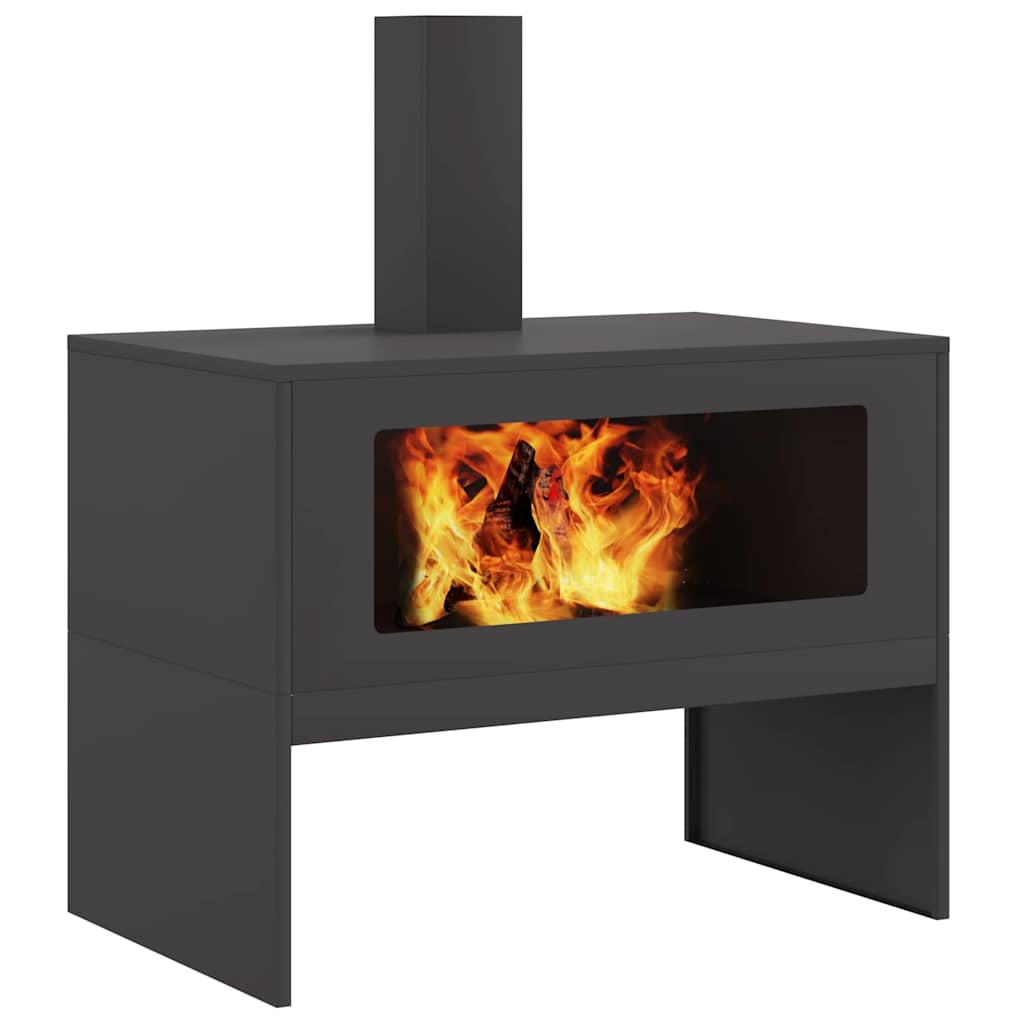 vidaXL Φωτιά Μαύρο 80 x 50 x 96 εκ. Ψυχρής έλασης χάλυβας