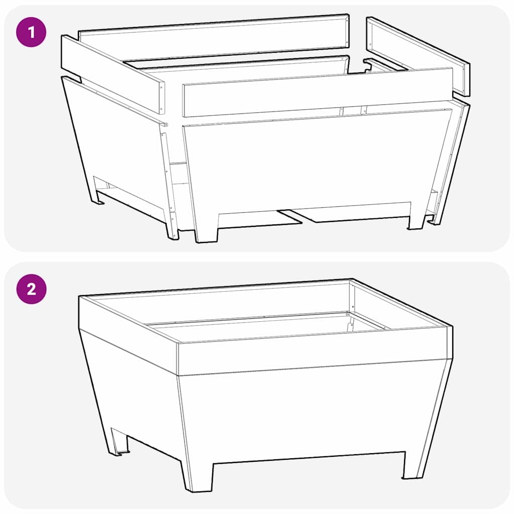 vidaXL Φωτιά Μαύρο 80 x 80 x 43 εκ. Ατσάλι