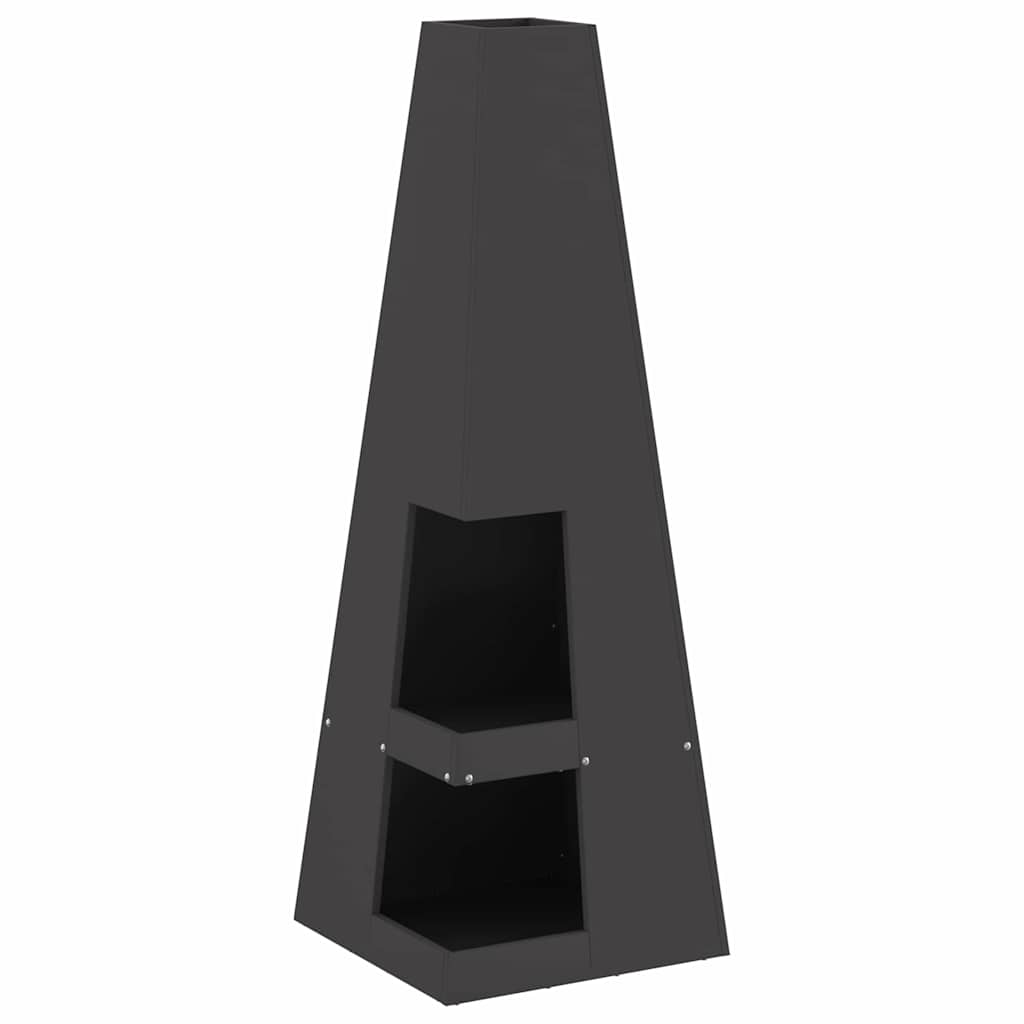 vidaXL Φωτιά Μαύρο 35 x 35 x 100 εκ Ατσάλι
