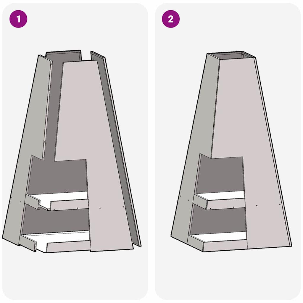 vidaXL Φωτιά Μαύρο 50 x 50 x 100 cm Ατσάλι