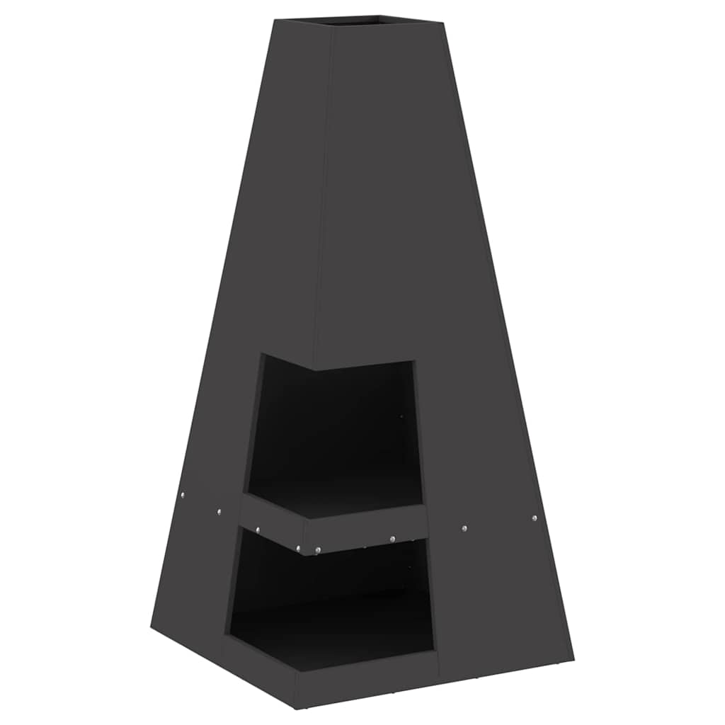 vidaXL Φωτιά Μαύρο 50 x 50 x 100 cm Ατσάλι