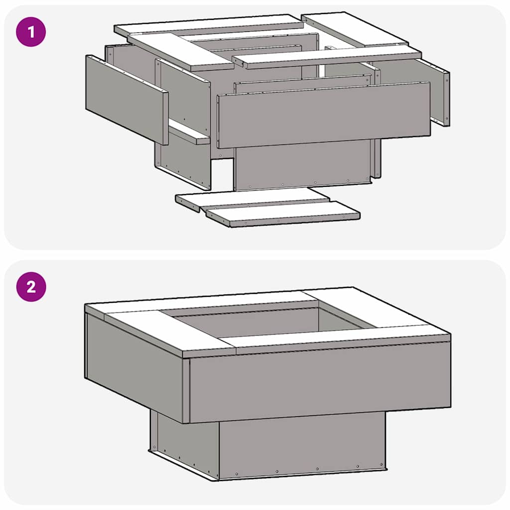 vidaXL Φωτιά σε μπολ Μαύρο 60 x 60 x 30 cm Ατσάλι Σκληρυθέν στον Αέρα