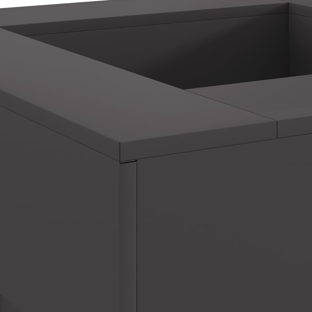 vidaXL Φωτιά Μαύρο 80 x 80 x 40 cm Ατσάλι