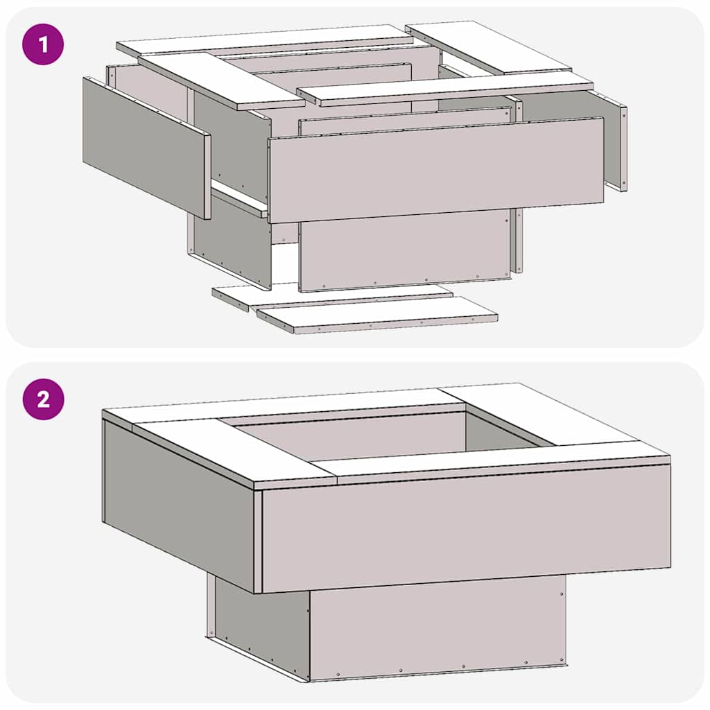 vidaXL Φωτιά Μαύρο 80 x 80 x 40 cm Ατσάλι